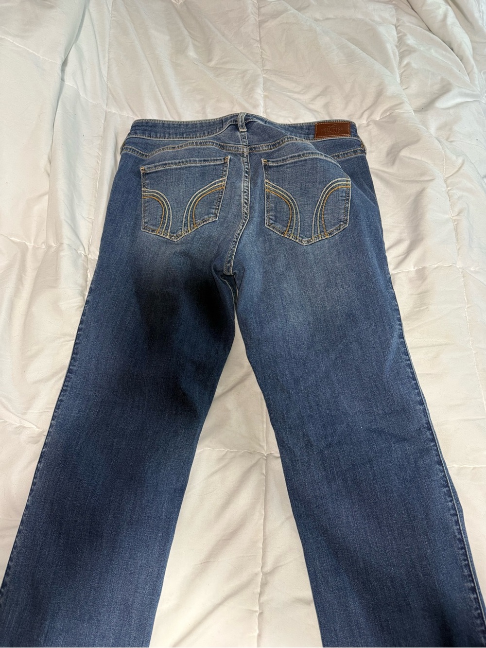 Hollister Low-Rise Boot Jeans in Medium Blue Denim